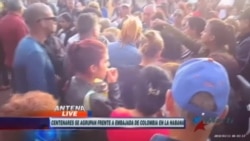 Centenares se concentran cerca de Embajada de Colombia en La Habana tras días de cierre Centenares se concentran cerca de Embajada de Colombia en La Habana tras días de cierre