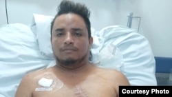 Alexey Ponce Duarte, migrante cubano que sufrió un grave accidente en México.