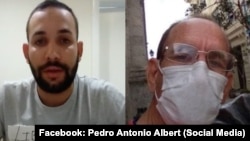 El joven cubano Pedro Antonio Albert (izquierda) y el profesor Pedro Albert Sánchez (derecha).