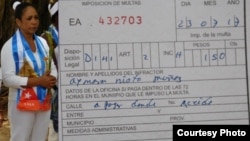 Aimara Nieto ha sido multada en dos ocasiones desde que fue puesta en libertad en julio pasado.