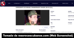 La ficha de Enamorado Dáger en el portal represorescubanos.com lo vincula a varios delitos y lo considera como un "represor de cuello blanco".