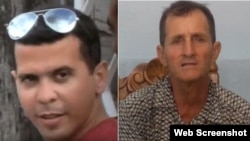 El represor Dainier Suárez Pagán (izq.) y otra de sus víctimas, el activista de UNPACU Pedro E. Martínez Machado.