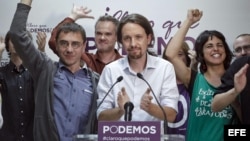 Pablo Iglesias, cabeza de lista de Podemos a las Elecciones Europeas (c).