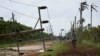 El tendido eléctrico derribado por el huracán Rafael in Güira de Melena, Artemisa.