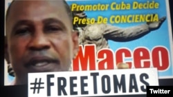 Uno de los carteles de la campaña a favor de la liberación de Tomás Núñez Magdariaga.