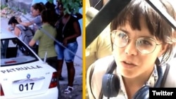 La joven fue arrestada con violencia tras manifestar que quería conocer a la líder de las Damas de Blanco.