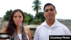 Carlos Amel Oliva y Katerine Mojena. (Foto tomada de sus perfiles de Facebook)