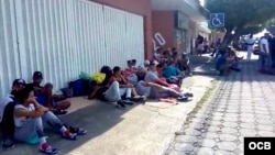 Cubanos en Tapachula, México.