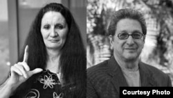 Sirley Ávila León, activista del Partido Republicano de Cuba, y el periodista, conferencista y escritor Pedro Corzo.