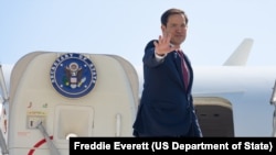 El secretario Marco Rubio en Bélgica, el 4 de abril de 2025. (Departamento de Estado/Freddie Everett)