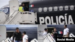 Cubanos deportados por el Instituto Nacional de Migración de México. Combinación de fotos de la Embajada de Cuba en México.