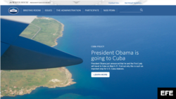 El sitio web de la Casa Blanca cambió su entorno para resaltar la visita de Obama a Cuba.