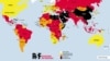 Mapa del estado de la libertad de prensa en el mundo emitido por Reporteros sin Fronteras en su informe 2021
