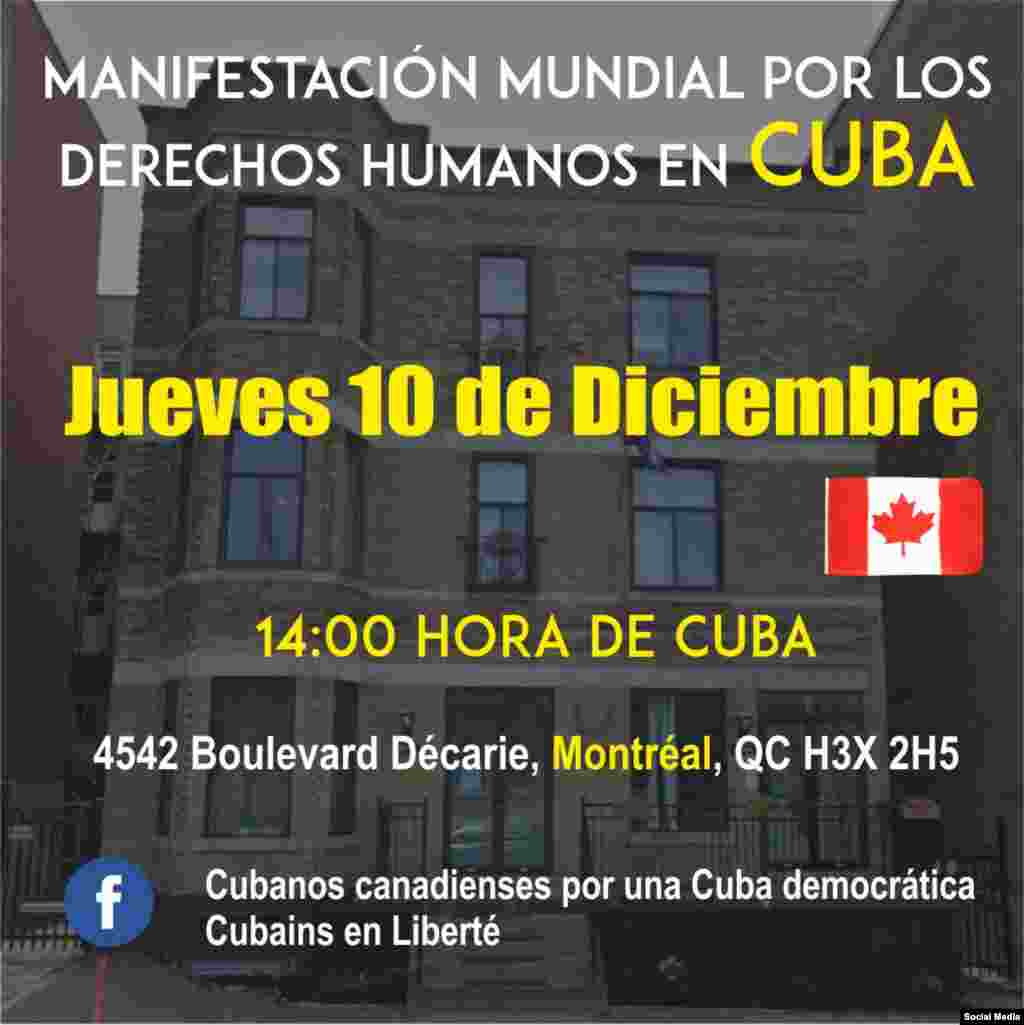 Convocatorias a manifestarse el Día de los Derechos Humanos.